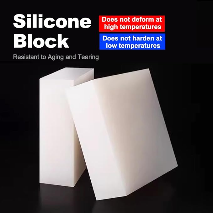 White Silicone Solid Pad 1Pieces Anti-Slip Flat Sealing Mats Block Size Length - Image 3