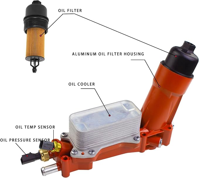 926-959 Aluminum Engine Oil Filter Housing Oil Cooler Kit - Image 2