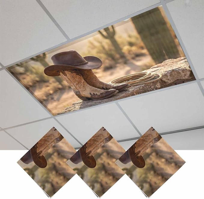Fluorescent Light Covers, Cowboy Western Magnetic Light Covers by Unknown