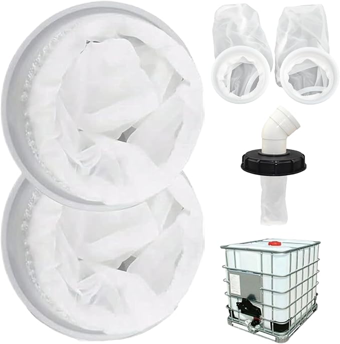 2Pcs Rain Water Filter, 8 Inch IBC Lid Filter, Nylon IBC Tote Cover, Stretchy by Unknown