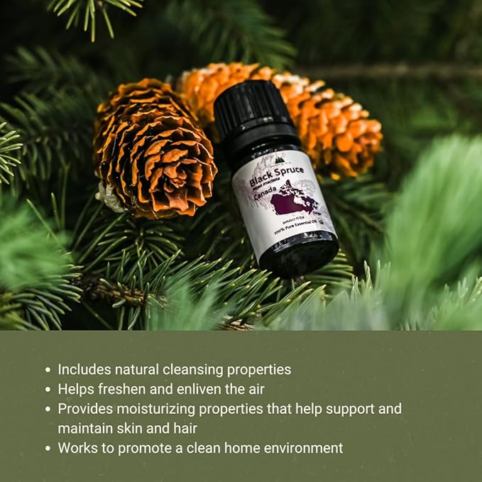 Organic Black Spruce Essential Oil from Canada - Black Spruce Essential Oils for Candle Scent (5mL)