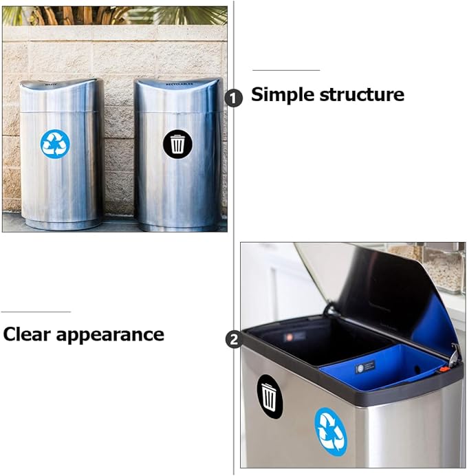 GLEAVI 1Set Waste Sorting Stickers Self Adhesive Garbage Bin Decals - Image 3