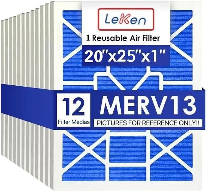 LEKEN 20x25x1 AC Furnace HVAC Filter Reusable Electrostatic Filters MERV 13 by LEKEN