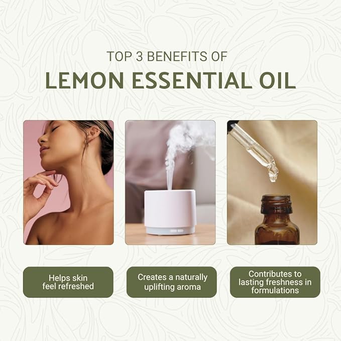 Lemon Essential Oil - Direct from Citrusmade Southern Italy - Cold Pressed - Aceite de Limón for Aromatherapy, Massage, Diffuser, DIY Candle and Soap Making - 8oz