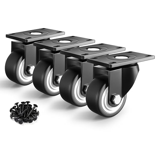 1.5 Inch Caster Wheels for Furniture, Small Casters Set of 4, Load 400lbs by ANDUTEES