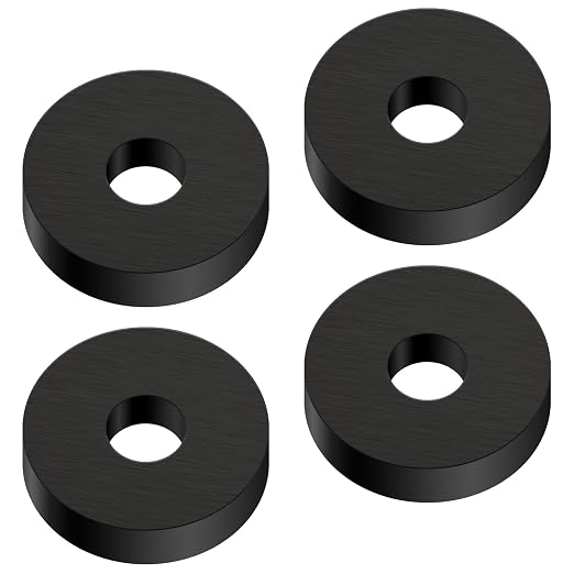 4P Rubber Isolation Pads Thick Anti-Vibration Rubber Washers1.5 in OD 0.5 in ID by Unknown