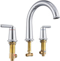 Roman Bathtub Faucet with Rough-in Valve 3 Hole Widespread Deck Mount Bath Faucet Set High Flow Rate 2 Handle Tub Filler Trim Kit Brass High Arc Tub Faucet Polished Chrome (WT-9807CP)