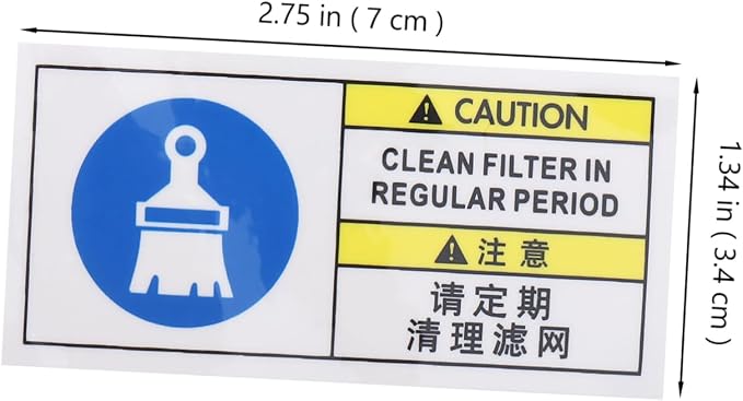CHILDWEET Filter Cleaning Reminder Label Filter Cleaning Notice Label Machinery - Image 2