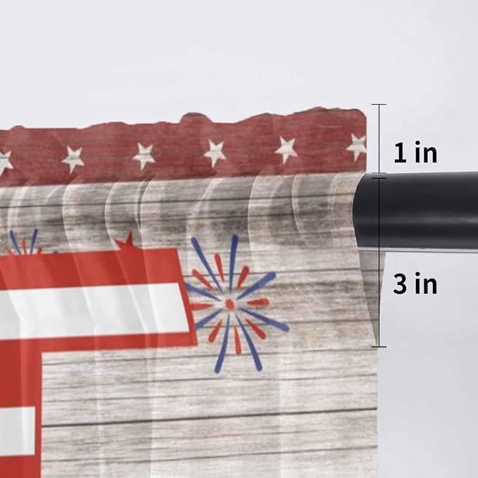 4th of July Sheer Valances for Windows 60"x18", Light Filtering Kitchen - Image 7