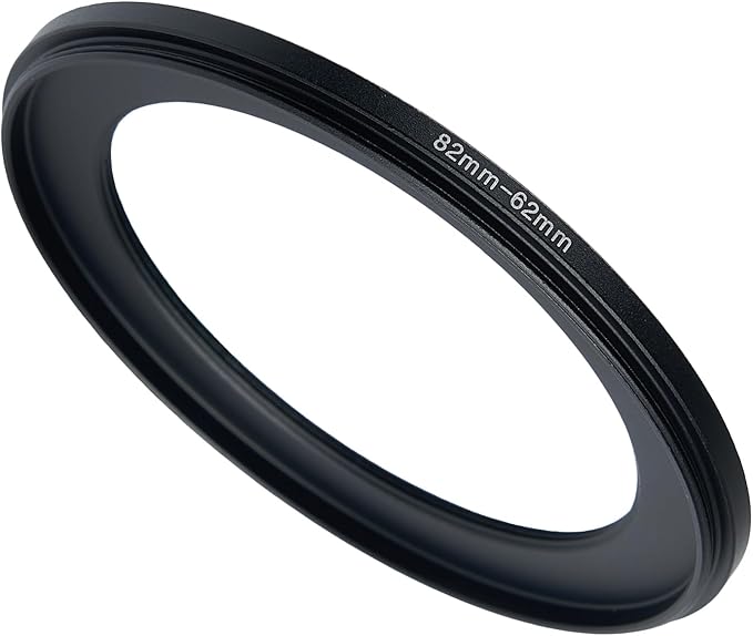 82mm to 62mm Step Up Ring Filter Adapter Black Metal Step up Adapter Rings by Unknown