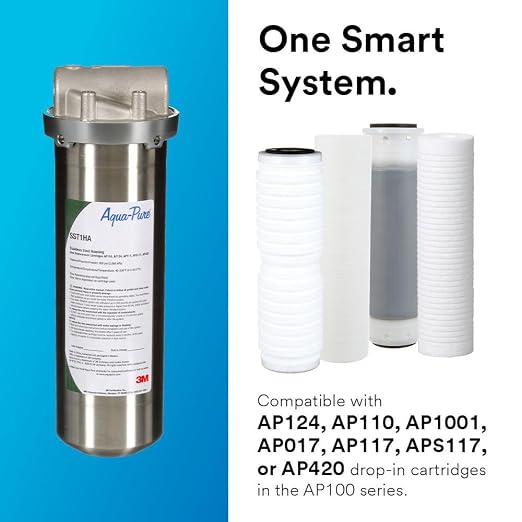 3M Aqua-Pure Whole House Std. Dia. Stainless Steel Filter Housing SST1HA. Heavy - Image 2