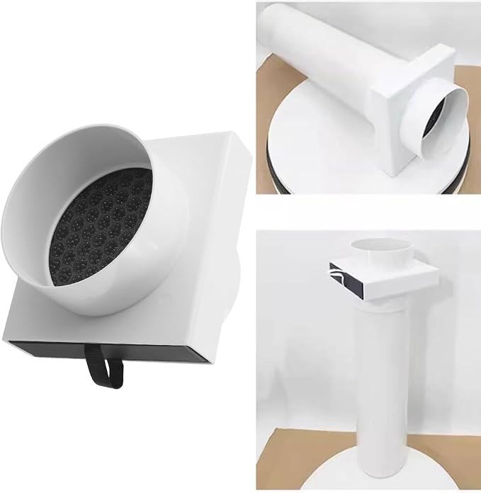Duct Air Filter, Activated Carbon ABS Shell Ventilation Pipe Filters Fit - Image 4
