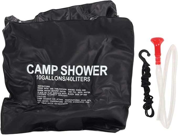 Solar Shower 40L, Portable Cam Shower with vable Hose, Thickened l for oor Hiking Beach Swimming T, Solar Heating with Rope Included