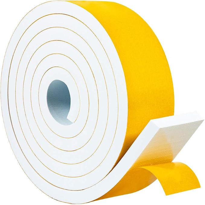 Yotache White Foam Weather Stripping Adhesive 2" x3/8" by yotache