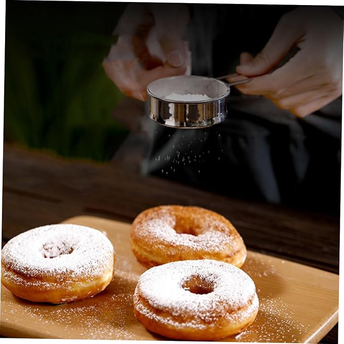 Healifty 2Pcs Stainless Steel Powder Sugar Sifter Baking Flour Sieve - Image 3