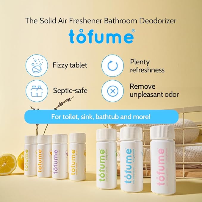 Effervescent Bathroom Air Freshener - Fresh Rosemary - Toilet Deodorizer, Bathroom Odor Eliminator, Toilet Freshener, Flushable Air Freshener Toilet Tablets, 1 Pack (30 Tablets)
