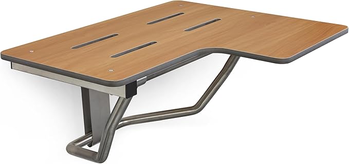 Seachrome 32" x 22.5” Teak Reversible Folding Transfer Tub/Shower Seat, ADA Compliant