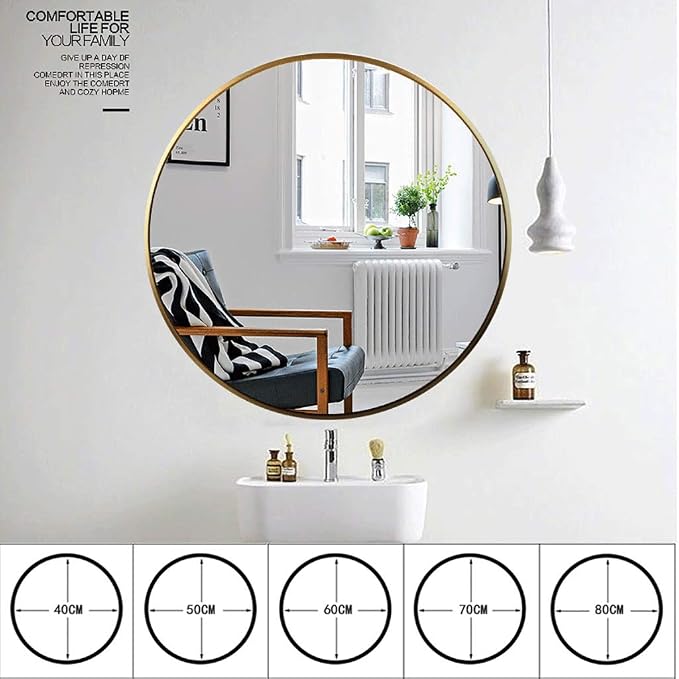 Round LED Bathroom Mirror Demister Pad IP44 Vanity Large Mirror Cold Light - Image 4