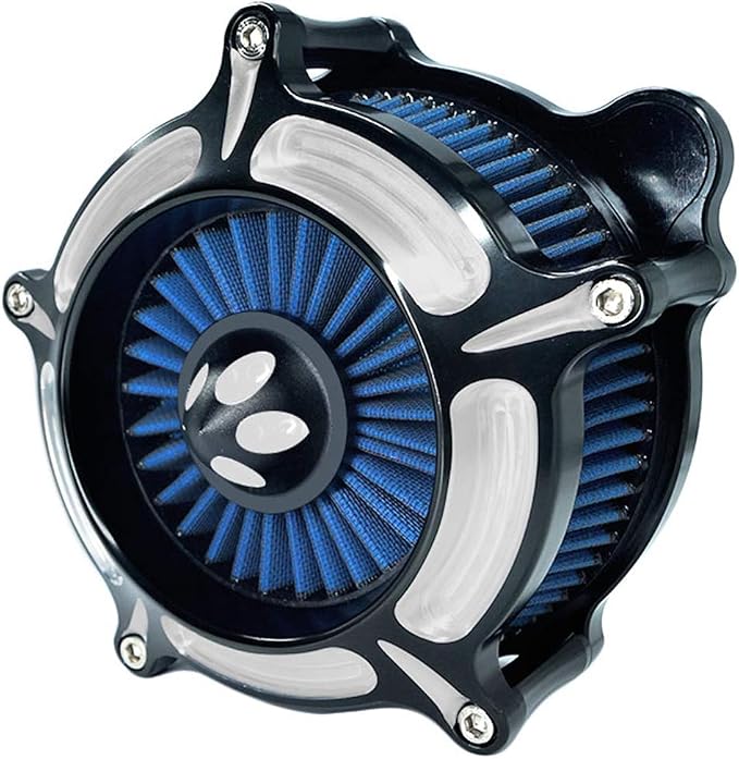 Motorcycle Air Filter Turbine Intake Cleaner Kit Cnc Cut Chrome - Image 8