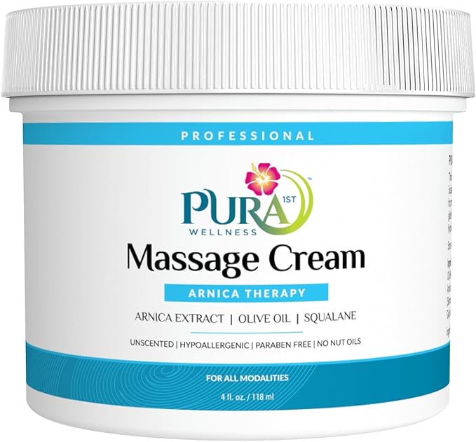 Wellness Professional Arnica Therapy 4oz Massage Cream, Cream for Bruising, Olive Oil, Arnica Extract, Unscented, Hypoallergenic, Natural, Skin Moisturizing & Hydrating, Deep Tissue, Wellness