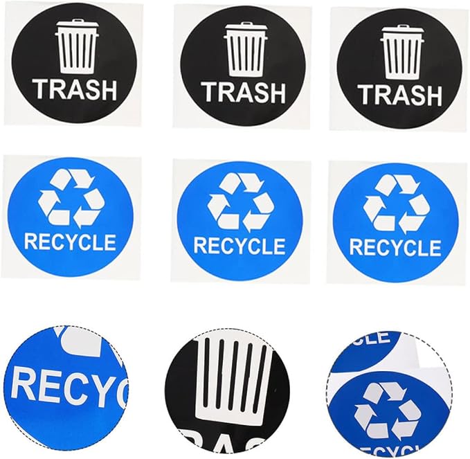 8pcs Trash Sorting Decals Self-Adhesive Waste Container Stickers - Image 6