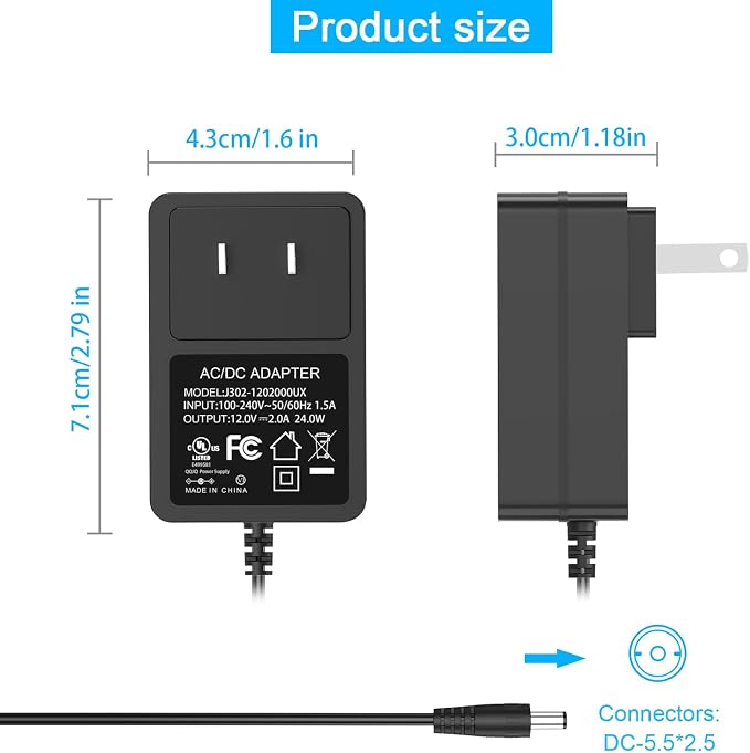 12V 2A AC Power Adapter for Levoit Core Mini Air Purifier | Compatible - Image 4