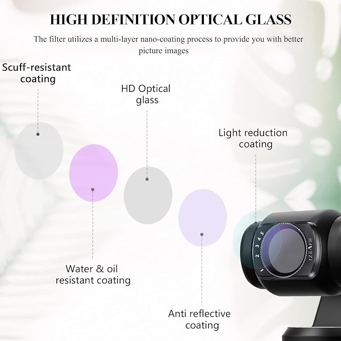 Variable ND Lens Filters Kit for DJI Osmo Pocket 3 Creator Combo Accessories - Image 2