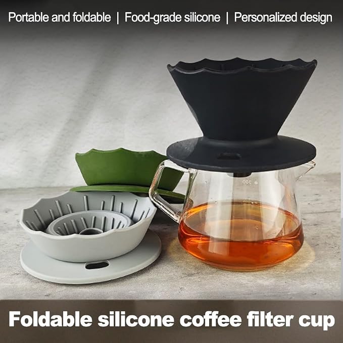 Portable Coffee Dripper, Silicone Collapsible Design - Image 9