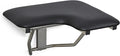 26" x 22.5" Black Padded Cushion Wall Mount Folding Left-Handed Transfer Bench Shower Seat, ADA Compliant