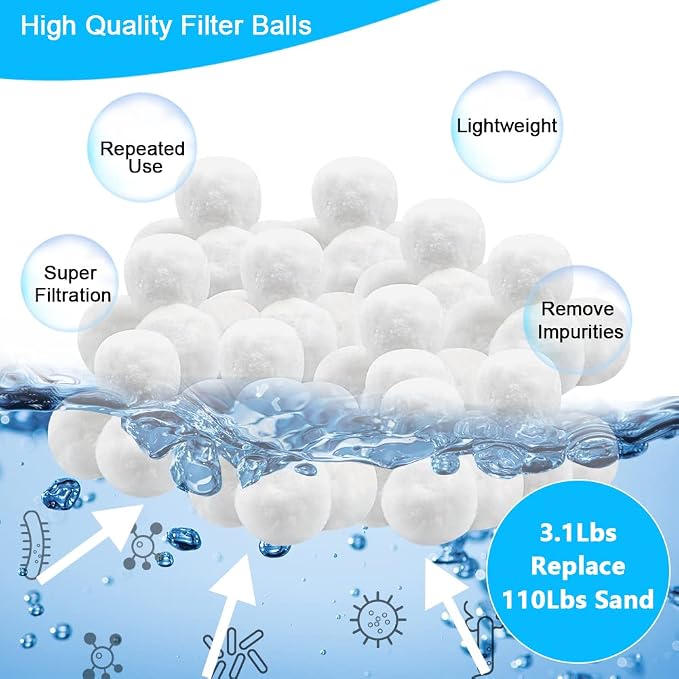 3.1 Lbs Pool Filter Balls Eco-Friendly Fiber Filter Media - Image 3