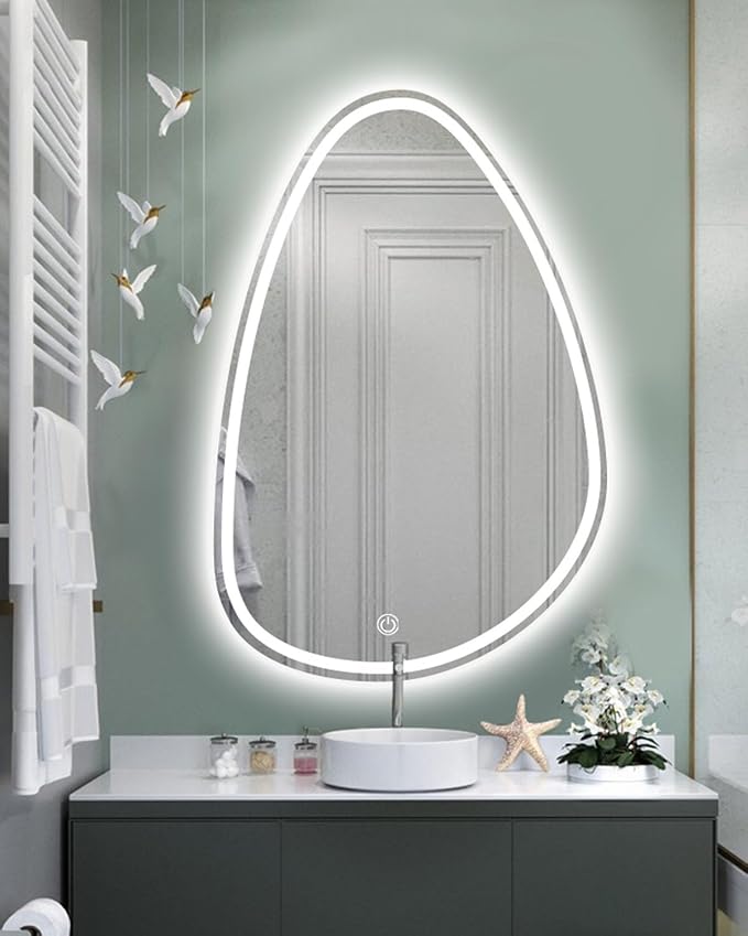 JSLJDM 500 X800 mm Illuminated Backlit LED Bathroom Mirror, Wall Mounted by JSLJDM