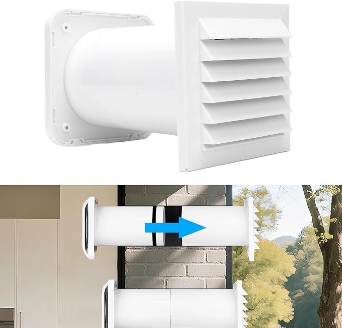 Asixxsix Passive Air Vent, Adjustable Telescopic Duct Airflow Ventilation Kit - Image 3
