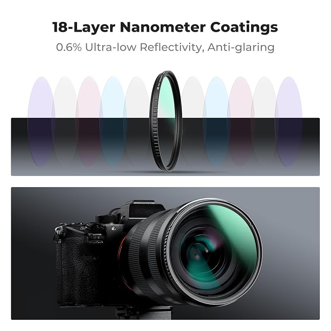 K&F CONCEPT 72mm Black Diffusion 1/8 Filter + Lens Cap, Mist Cinematic Effect - Image 5