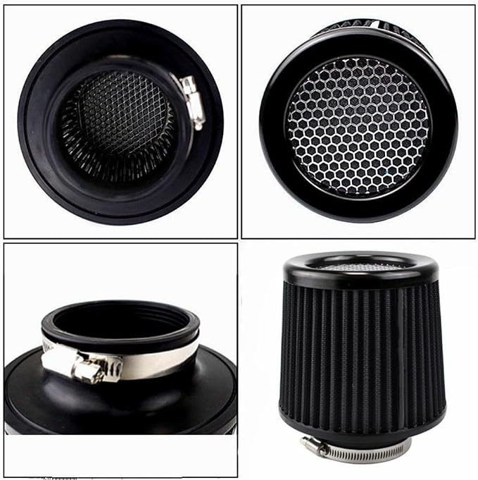 Premium Cone Air Filter, Clamp-on 2.5" Inlet Mesh Top Short Engine Replacement - Image 4