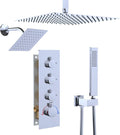 Enga Thermostatic Dual Shower Head System, 16"+6" Rain Shower Heads & Handheld Shower Faucet Set, Can All Run Together & Volume Adjustable, Chrome