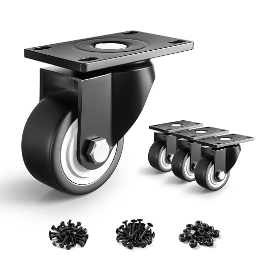Caster Wheels, 2.5 Inch Heavy Duty Casters Set of 4, Load 1000lbs Industrial by ANDUTEES