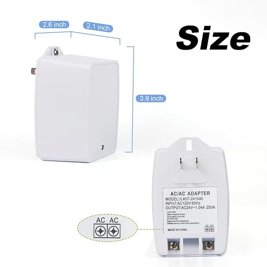 24V AC Transformer, 24 Volt 25VA Door Bell Transformers Compatible - Image 2