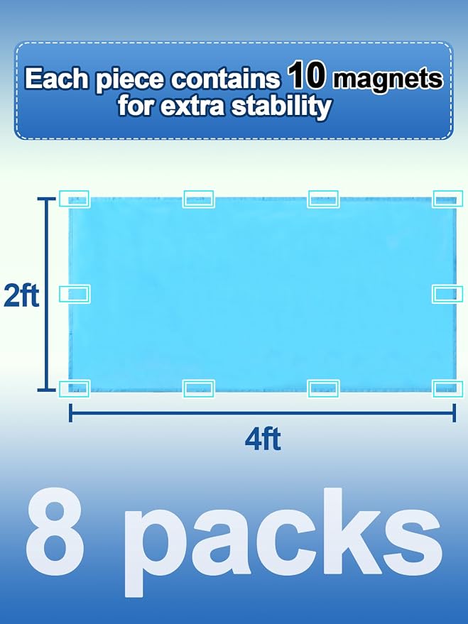 Fluorescent Light Covers with 10 Strong Magnets- 8 Pack Fluorescent Light - Image 5