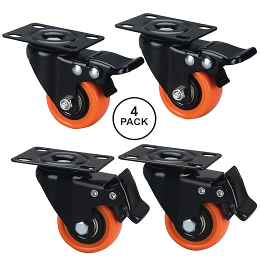 2" Caster Wheels, Casters Set of 4 Heavy Duty - Image 3