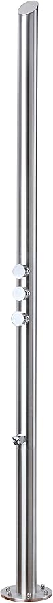 Wayime 85" Separable&Composable Free-Standing Brushed Stainless Steel 304 Waterfall Outdoor Shower with DOE Certificate