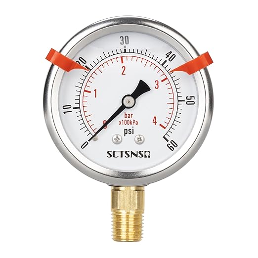 0 to 60 Psi Pressure Gauge, Glycerin Liquid Filled, 2.5 inch Dial, 1/4" NPT - Image 8