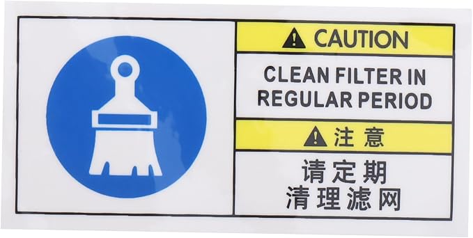 CHILDWEET Filter Cleaning Reminder Label Filter Cleaning Notice Label Machinery by CHILDWEET