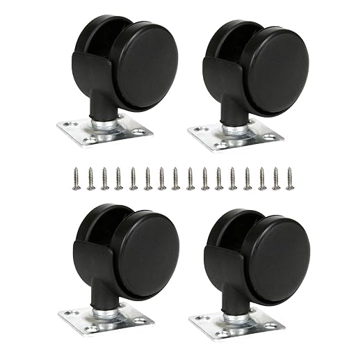 Plastic Small Caster Wheels 1.5 inch Swivel Casters Set of 4 by ShineIn