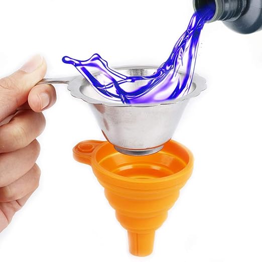 3D Printer Metal Filter Funnel, 3D Printer Resin Foldable Silicone Funnel+Metal by Wendry