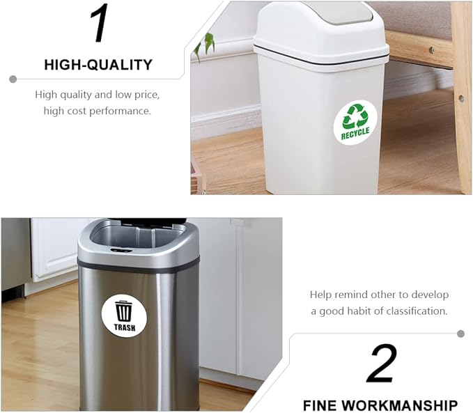 Waste Sorting Decal for Bins Reminding Stickers for Kitchen Garbage Can Labels - Image 2