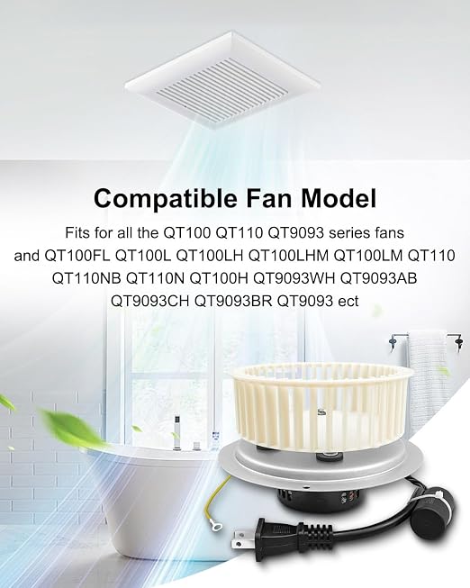 0696B000 Motor Assembly Fits for NuTone QT-100L QT-110N QT-110N-B QT-90N-B QT - Image 4