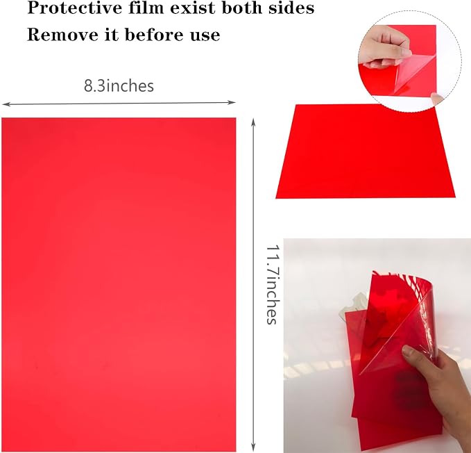 10 Pack Gel Light Filter Transparent Color Film Plastic Sheets Colored Overlays - Image 2