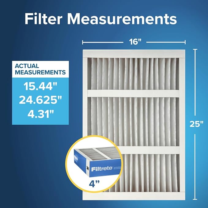 Filtrete 16x25x4 AC Furnace Air Filter, MERV 13, MPR 1900, Premium Allergen - Image 2