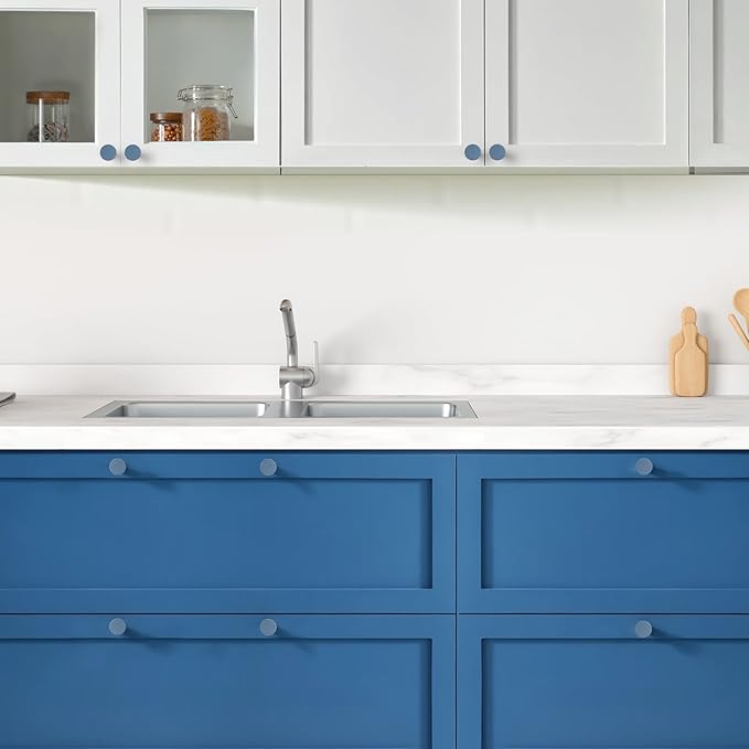 Ravinte 1 Pack Cabinet Knobs Light Blue Kitchen Cabinet Knobs Round Dresser Drawer Pulls Closet Door Pulls 1-1/5 Inch