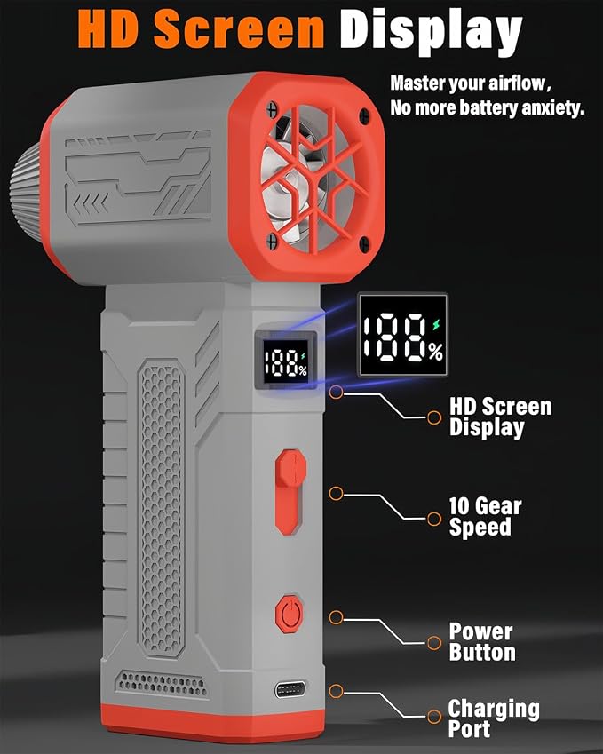Compressed Air Duster, 130K RPM Powerful Cordless Mini Blower - Image 2